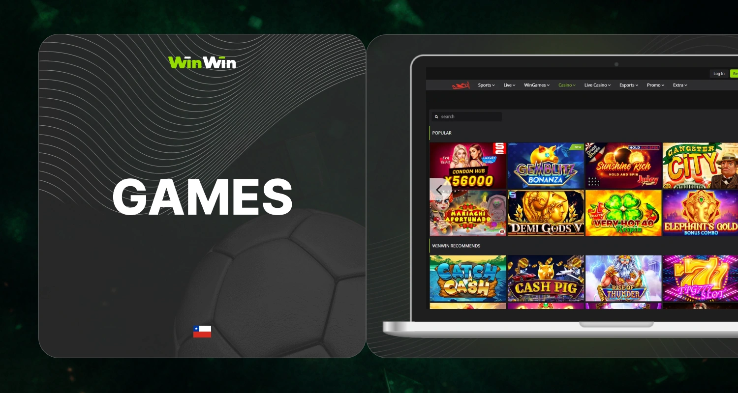 WinWin Chile: Sports betting (football, basketball, volleyball), casino games, Crash games, casino game information